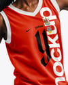 Black Woman Wearing Full Basketball Kit Mockup