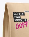 Kraft Coffee Bag Mockup – Half Side View
