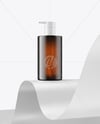 Amber Cosmetic Bottles with Pump Cap Mockup