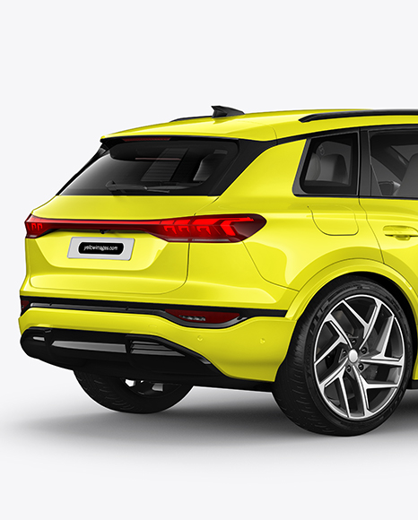 Electric Premium SUV Mockup - Back Half Side View