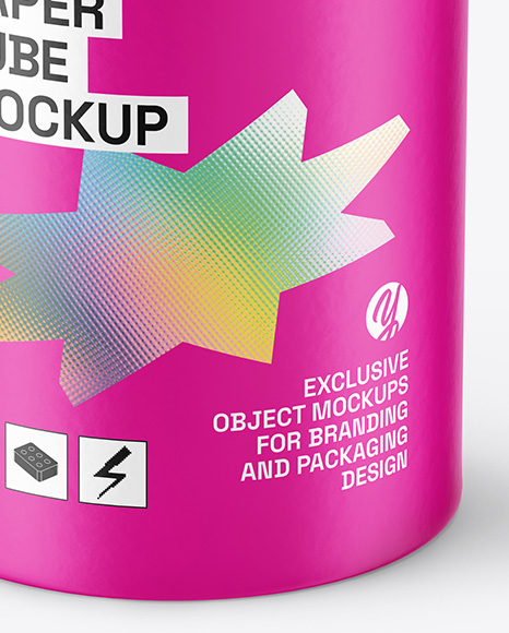 Matte Paper Tube with Pull Tab Mockup