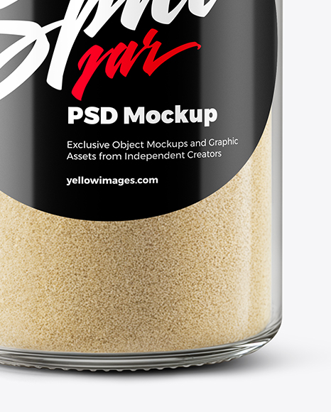Clear Glass Jar with Onion Powder Mockup