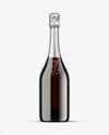 Green Glass Red Champagne Bottle Mockup