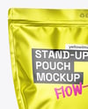 Matte Metallic Stand-Up Pouch Mockup