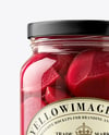Clear Glass Jar with Pickled Beets Mockup