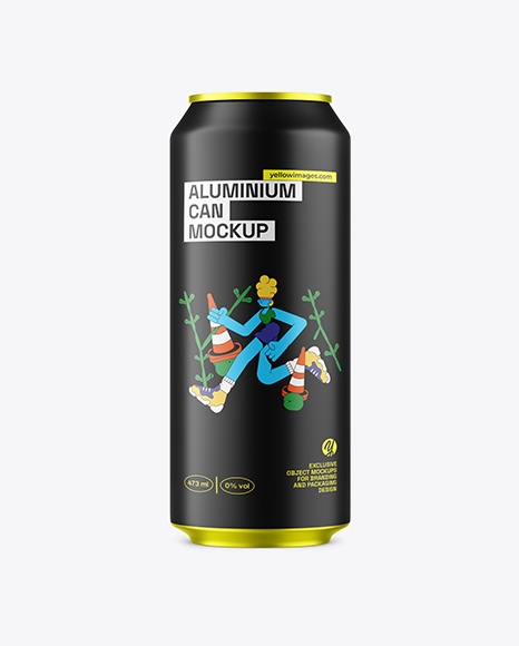473ml Matte Aluminium Drink Can Mockup