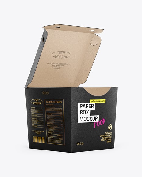 Kraft Paper Food Box Mockup