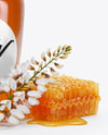 Glass Jar with Acacia Honey Mockup