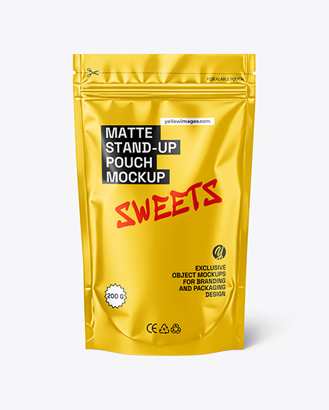 Matte Stand-Up Pouch Mockup