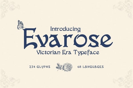 Evarose – Classy Victorian Era Font for Weddings, Branding, and Posters