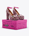 Platform Heels with Shoe Box Mockup