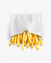 Paper Bag with French Fries Mockup