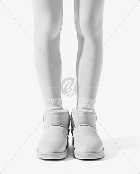 Pair of UGG Boots on Woman's Legs with Leggings Mockup