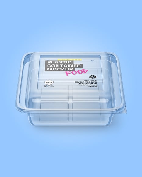 Clear Plastic Container Mockup