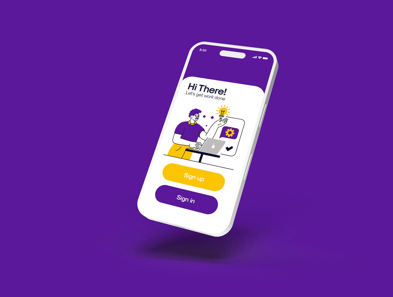 Flat Business Illustration Pack – Bold Purple &amp; Yellow