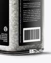 Square Glass Jar with Coarse Sea Salt Mockup