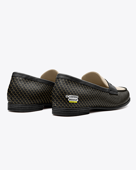 Pair of Women's Leather Loafers Mockup - Leather jacket mockup