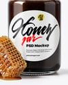 Glass Jar with Buckwheat Honey Mockup