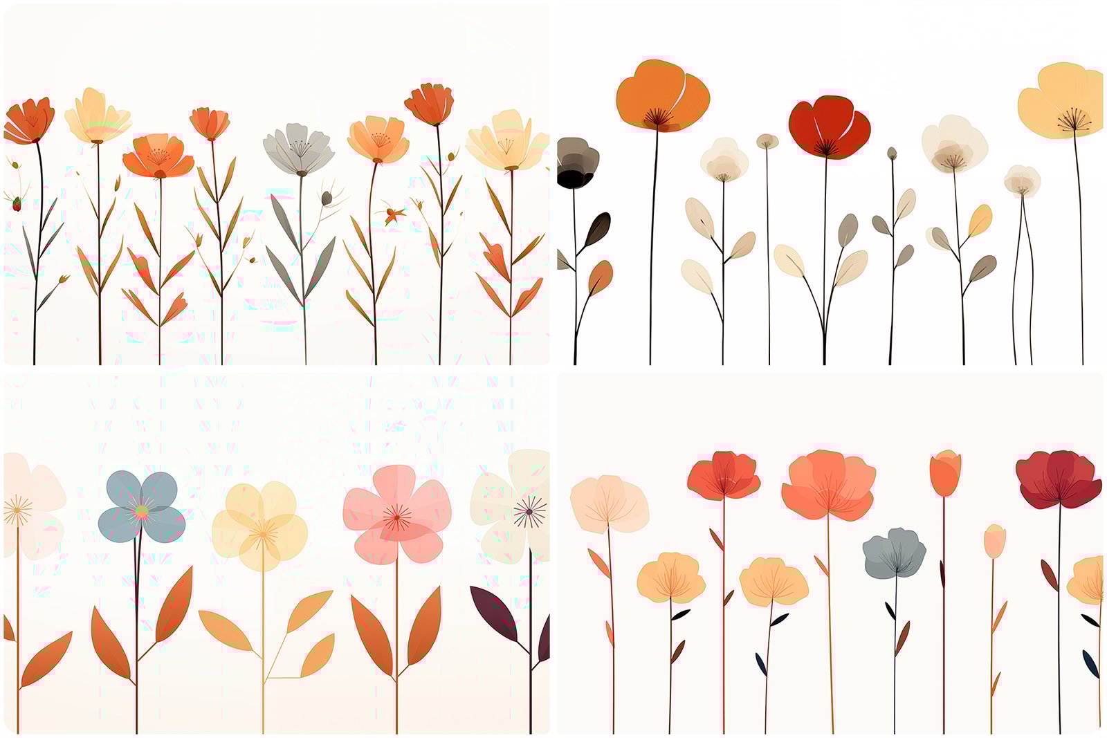 120 Flowers Poster Illustration Backgrounds