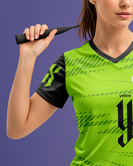 Woman Wearing Badminton Uniform Mockup