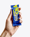 Matte Snack Bar in a Hand Mockup