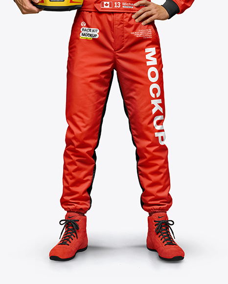 Man Wearing Full Racing Kit Mockup