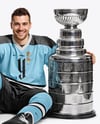 Ice Hockey Player with Stanley Cup Mockup