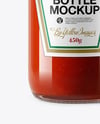 Clear Glass Tomato Ketchup Bottle Mockup