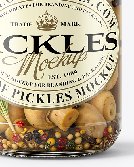 Jar with Pickled Champignons Mockup