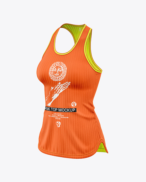 Women's Ribbed Tank Top Mockup - Half Side View
