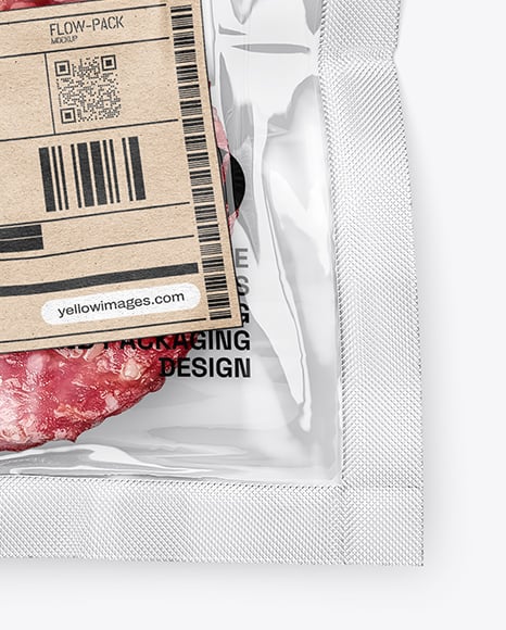 Clear Plastic Flow-Pack with Cutlets Mockup