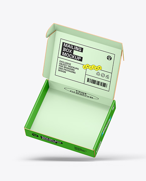 Opened Paper Mailing Box Mockup - PSD Mockups