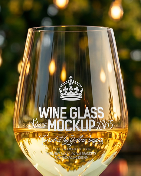 White Wine Glass Mockup
