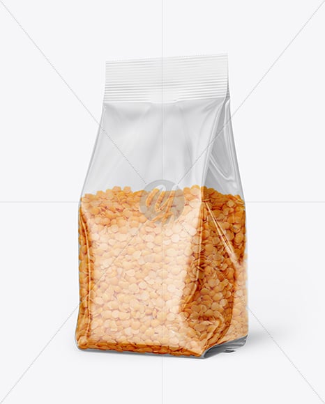 Transparent Package with Lentils Mockup