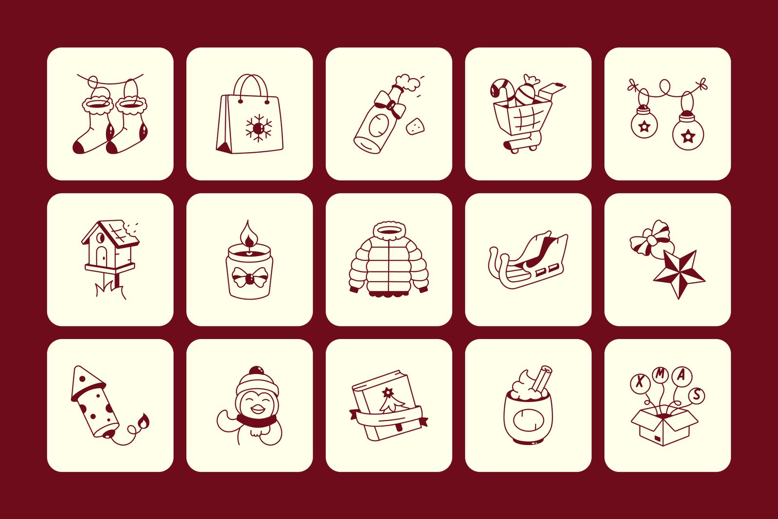 Christmas Drawing Illustration Set