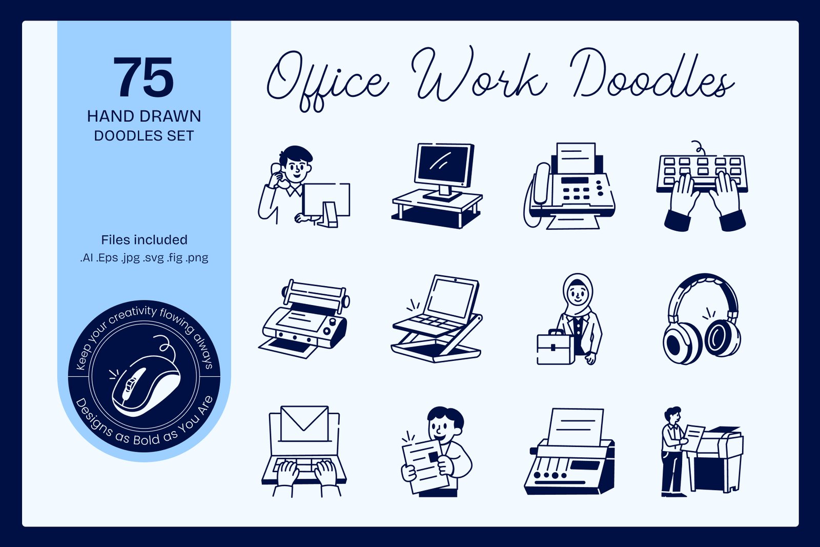 Office Work Drawing Art Set