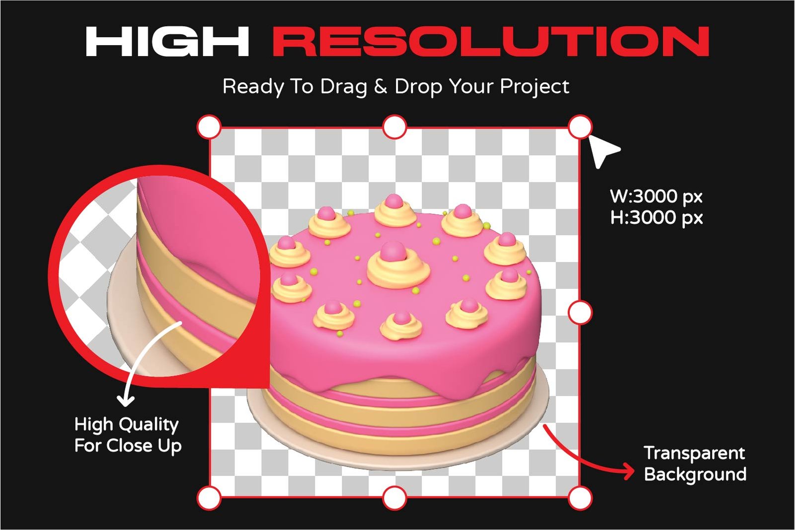 3D Cake and Pastery Icons