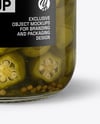 Glass Jar with Pickled Okra Mockup