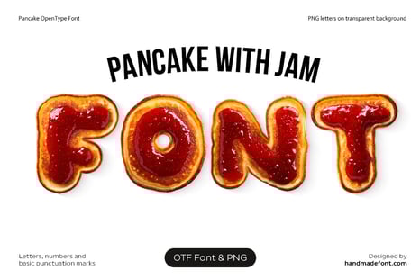 Pancake with Jam Font - Fruit font