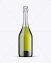 Green Glass Champagne Bottle Mockup