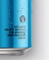 330ml Metallic Aluminium Can with Condensation Mockup