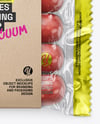 Clear Plastic Flow-Pack with Sausages in Kraft Paper Holder Mockup