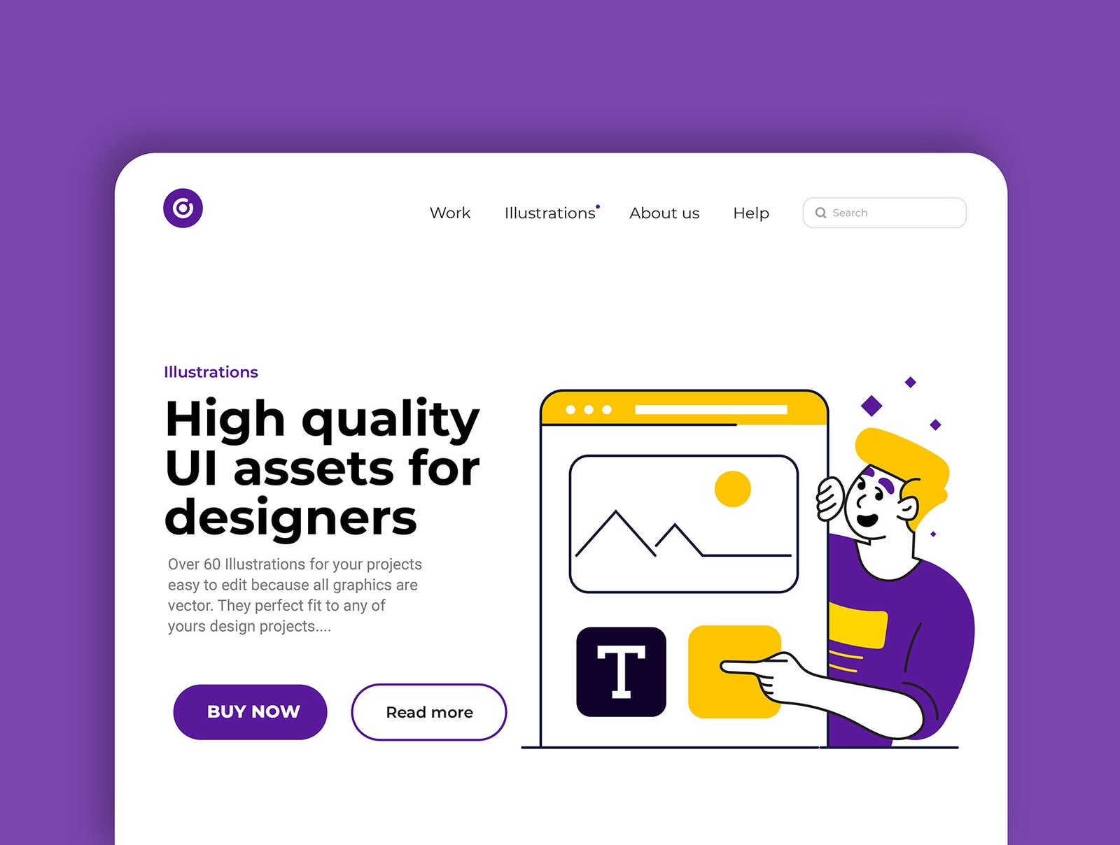Flat Business Illustration Pack – Bold Purple &amp; Yellow