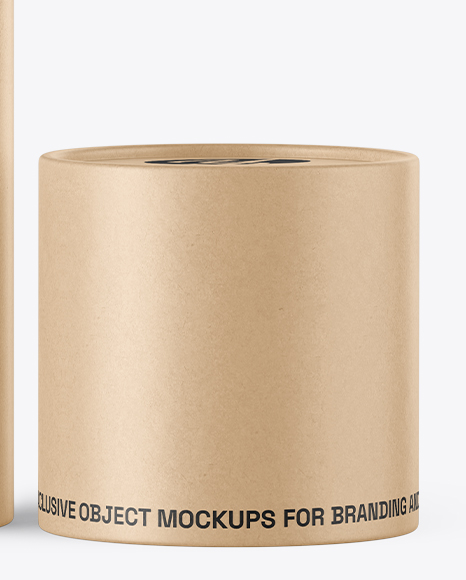 Opened Kraft Paper Tube Mockup – Front View