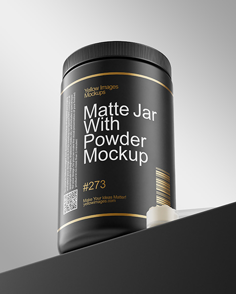 Matte Jar With Powder Mockup - 3d packaging mockup