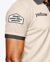 Indian Cricket Player Wearing a Polo and Helmet Mockup