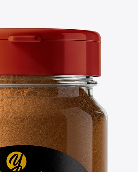 Glass Jar with Cinnamon Powder Mockup