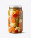 Glass Jar with Giardiniera Mockup