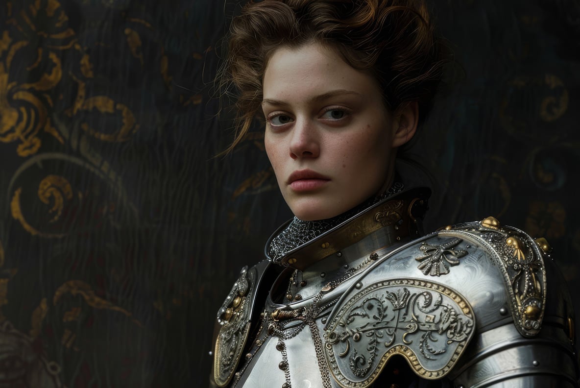 Woman knight in armor