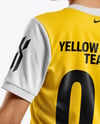 Female Soccer Player Wearing Jersey and Shorts Mockup